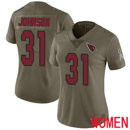 Arizona Cardinals Limited Olive Women David Johnson Jersey NFL Football #31 2017 Salute to Service